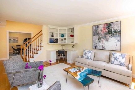 Edgartown Martha's Vineyard vacation rental - Bright living room with fireplace and comfortable seating.