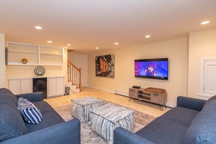 Edgartown Martha's Vineyard vacation rental - TV/media room with sleeper sofa and flat-screen TV.