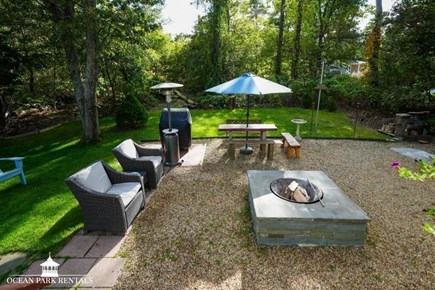 Oak Bluffs Martha's Vineyard vacation rental - Seating and firepit area off of the deck