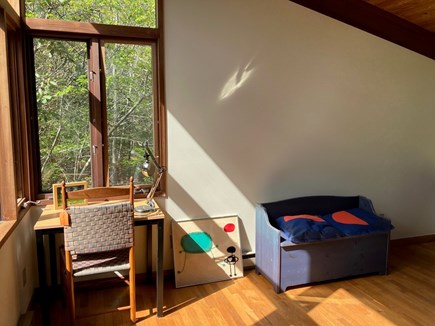 West Tisbury Martha's Vineyard vacation rental - Master Ensuite Study desk in corner window