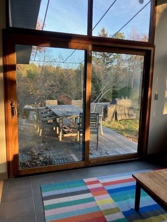 West Tisbury Martha's Vineyard vacation rental - Breakfast Room sliding doors to back deck (table seats 8)