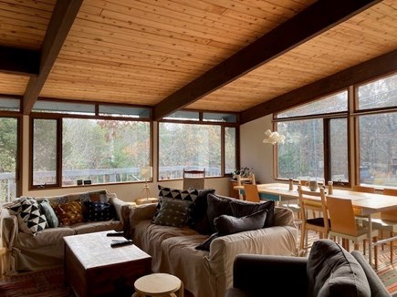 West Tisbury Martha's Vineyard vacation rental - Living/Dining Room wrap around windows