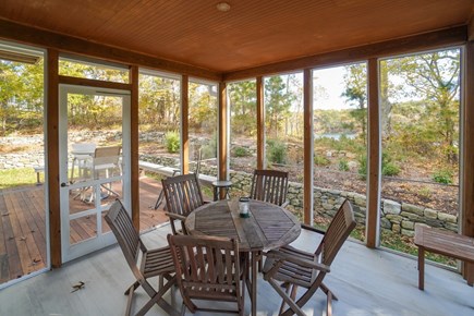 Oak Bluffs Martha's Vineyard vacation rental - Screened Porch with Deck and Pond View