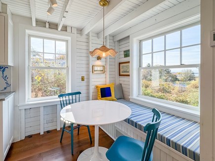 Chilmark Martha's Vineyard vacation rental - Breakfast nook with window seat facing water view