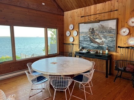 Vineyard Haven Martha's Vineyard vacation rental - Kitchen table overlooking Vineyard Sound.