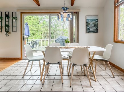 Edgartown Martha's Vineyard vacation rental - Dining table seats 6; sliders to back deck and outdoor seating