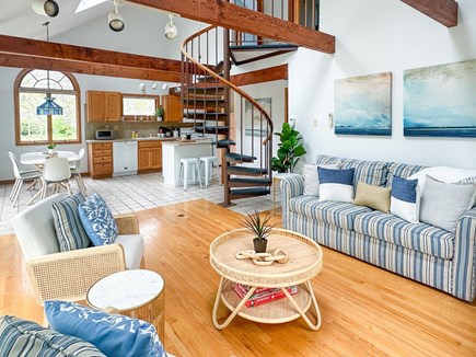 Edgartown Martha's Vineyard vacation rental - First floor view with spiral staircase to second floor