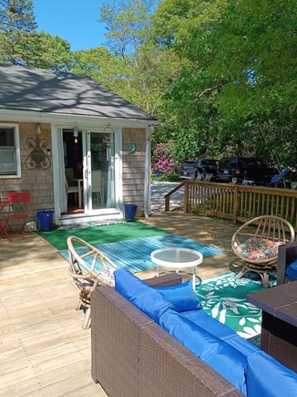 Oak Bluffs Martha's Vineyard vacation rental - Deck seating , outdoor shower on side of deck