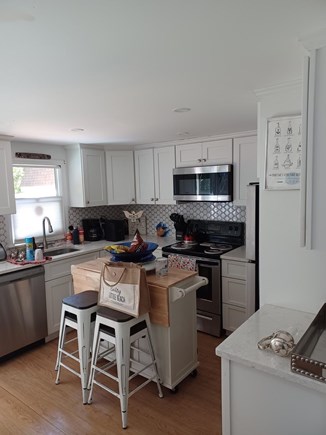 Oak Bluffs Martha's Vineyard vacation rental - Modern kitchen and island with stools