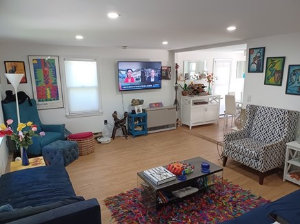 Oak Bluffs Martha's Vineyard vacation rental - Living room with flat screen smart TV, queen sized pull out sofa