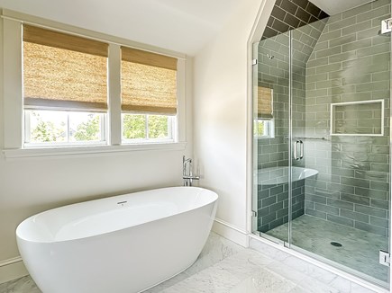 Edgartown Martha's Vineyard vacation rental - Second floor bathroom with spacious shower + soaking tub