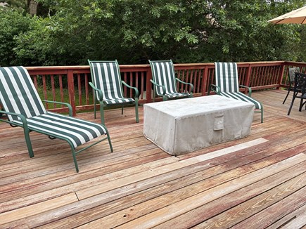 Oak Bluffs Martha's Vineyard vacation rental - Gas fire pit seating area on large deck