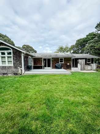 Edgartown Martha's Vineyard vacation rental - Backyard with Deck, Outdoor Shower, Grill