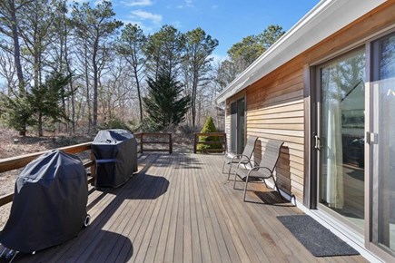 Edgartown  Martha's Vineyard vacation rental - Outside Deck.. Has Table and bench with chairs and umbrella