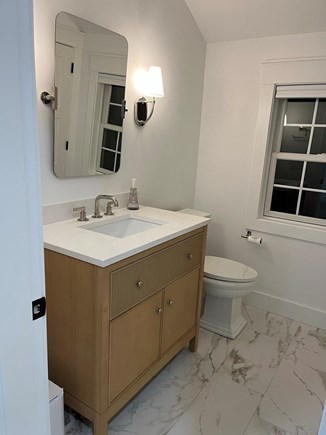 Oak Bluffs Martha's Vineyard vacation rental - En suite bath with linen closet and glass enclosed shower