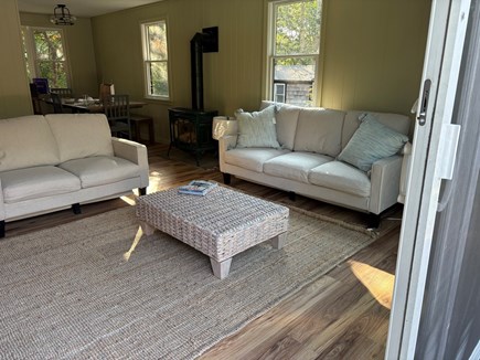 West Tisbury Martha's Vineyard vacation rental - Enjoy Island breezes in living room with sliders open to outdoors