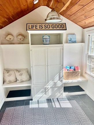 Edgartown Martha's Vineyard vacation rental - Mudroom with extra storage and slider to outdoor deck.