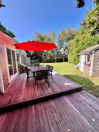 Edgartown Martha's Vineyard vacation rental - Private and quiet backyard and deck with outdoor shower