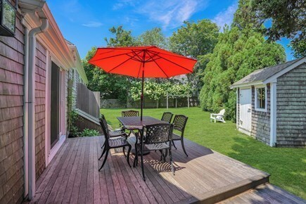 Edgartown Martha's Vineyard vacation rental - Main house patio overlooking spacious backyard