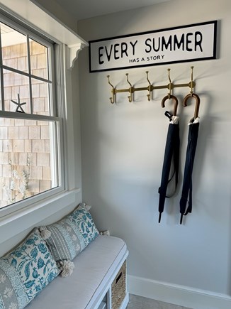 Edgartown  Martha's Vineyard vacation rental - Welcoming mudroom with seating, storage, and coastal charm.