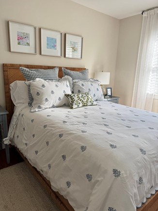 Edgartown  Martha's Vineyard vacation rental - Serene queen guest bedroom with crisp linens and coastal accents