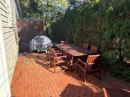 Oak Bluffs Martha's Vineyard vacation rental - Outside dining area..large umbrella will be up during summer