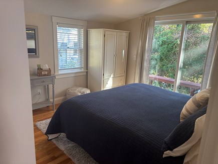 Oak Bluffs Martha's Vineyard vacation rental - King bedroom on 1st floor with slider to deck and outside shower