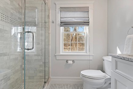 Edgartown Martha's Vineyard vacation rental - Bedroom #3 bathroom offers a walk-in shower and marble vanity