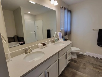Vineyard Haven Martha's Vineyard vacation rental - Primary en suite bathroom with soaking tub and shower
