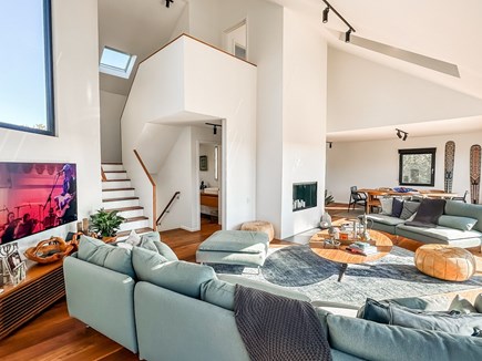 Edgartown Martha's Vineyard vacation rental - Living area on second level with stairs to primary suite