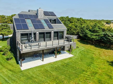 Edgartown Martha's Vineyard vacation rental - Rear view of house showing deck and third floor balcony