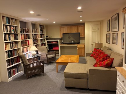 Oak Bluffs Martha's Vineyard vacation rental - Basement Family Room with extra refrigerator