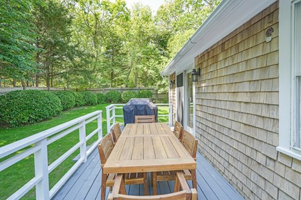 Edgartown Martha's Vineyard vacation rental - Rear deck with dining area and propane barbecue