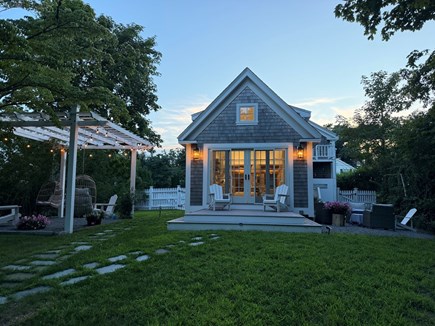 Vineyard Haven, Hydrangea House Martha's Vineyard vacation rental - View of backyard from fire pit