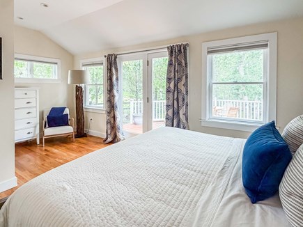 Edgartown Martha's Vineyard vacation rental - Primary (King) bedroom with doors to deck and large closet