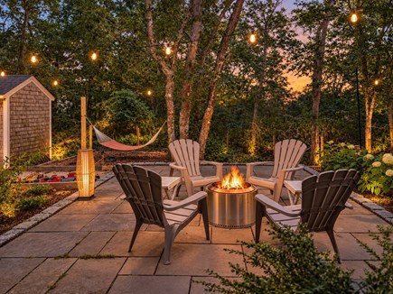 Edgartown Martha's Vineyard vacation rental - Backyard patio w/ firepit