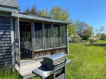 Edgartown, Chappaquiddick Martha's Vineyard vacation rental - Field House outside the screened in porch with gas grill