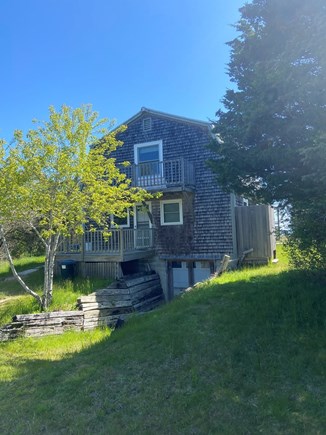 Edgartown, Chappaquiddick Martha's Vineyard vacation rental - Field House backside with small deck and basement access