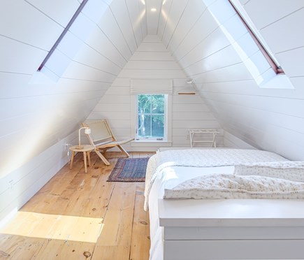 Vineyard Haven Martha's Vineyard vacation rental - Cozy attic bedroom with bright natural light and wooden floors