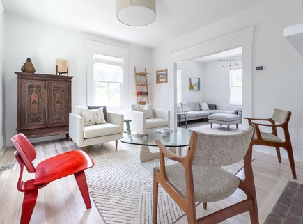 Vineyard Haven Martha's Vineyard vacation rental - Bright and airy formal living room with stylish mid-century charm