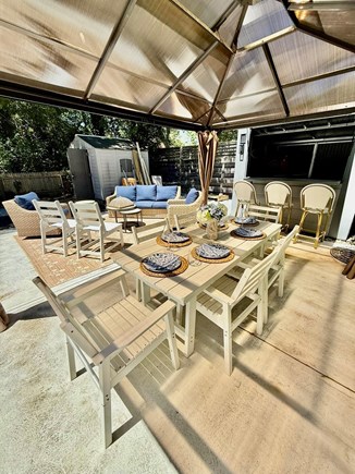 Oak Bluffs Martha's Vineyard vacation rental - Outdoor Entertainment (Seating, Covered Dining & Tiki Bar w/TV)