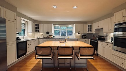 Oak Bluffs, Martha's Vineyard Martha's Vineyard vacation rental - Kitchen features a wood-topped island and barstools for gathering