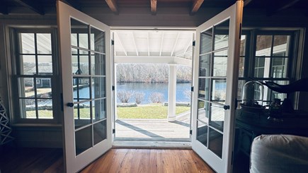 West Tisbury Martha's Vineyard vacation rental - Living Room Looking Over the Pond