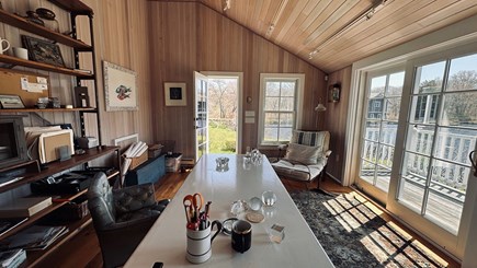 West Tisbury Martha's Vineyard vacation rental - Private Office Off Barn with Balcony Looking Over Pond