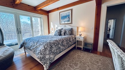Chilmark Martha's Vineyard vacation rental - Primary Queen Bedroom Downstairs with Ensuite