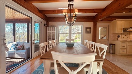 Chilmark Martha's Vineyard vacation rental - Wood-beamed dining room with seating for 8