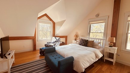 Chilmark Martha's Vineyard vacation rental - Light-filled guest bedroom with queen bed and ensuite
