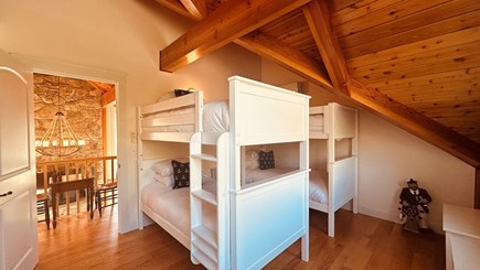 Chilmark Martha's Vineyard vacation rental - 2 sets of wooden bunk beds with hardwood floors