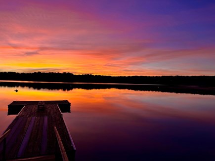 Oak Bluffs, Sengekontacket Pond Martha's Vineyard vacation rental - Sunset on Sengekontacket Pond looking at Felix Neck Sanctuary