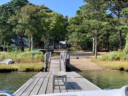 Oak Bluffs, Sengekontacket Pond Martha's Vineyard vacation rental - On the dock, looking back at the house